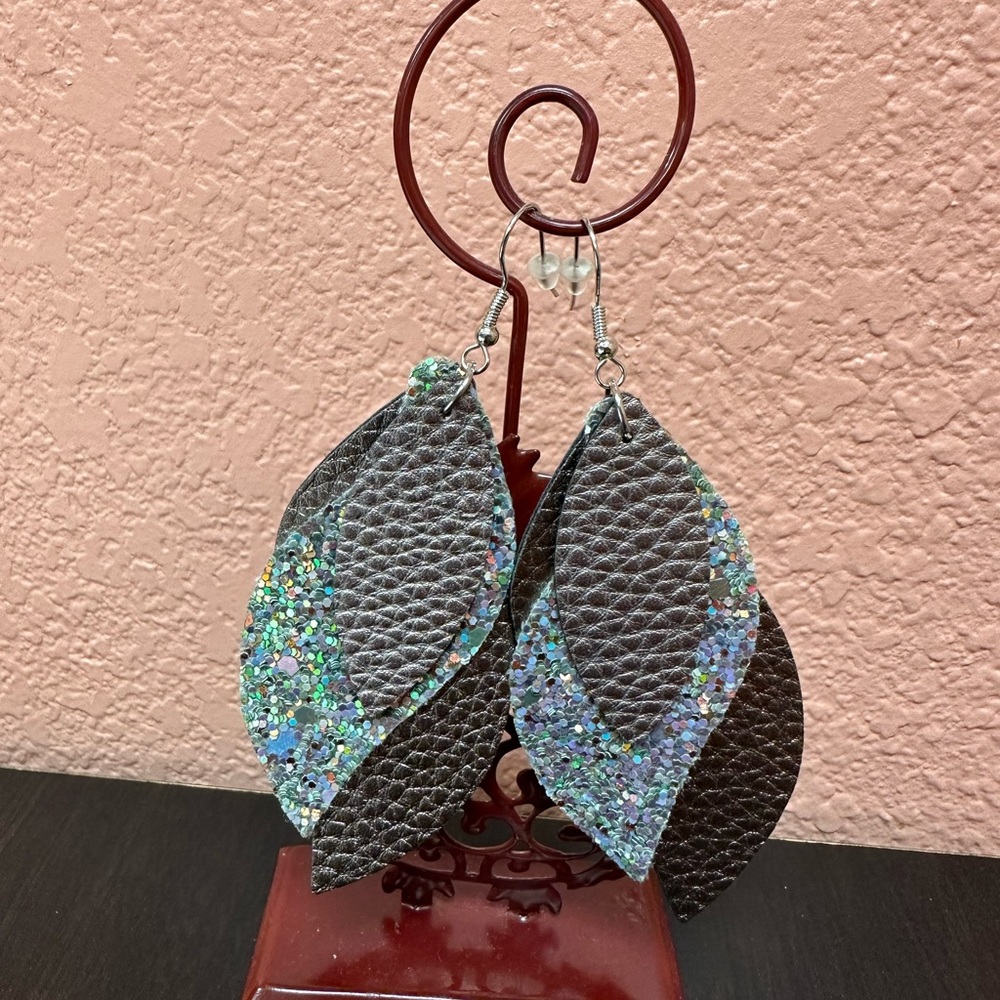 Multicolor Glitter layered Earrings